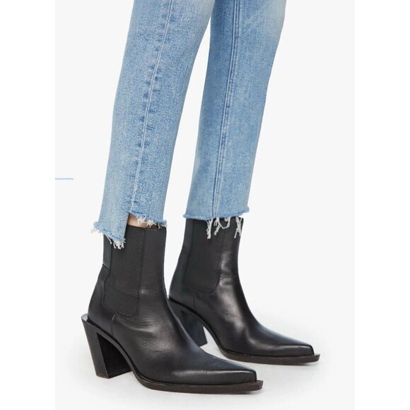 Mother The Looker Ankle Step Fray Size 25 Blue Jeans Exposed Secret Sister - Picture 3 of 15